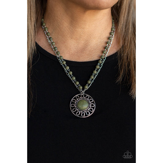 Sahara Suburb - Green Necklace - Paparazzi Accessories - GlaMarous Titi Jewels