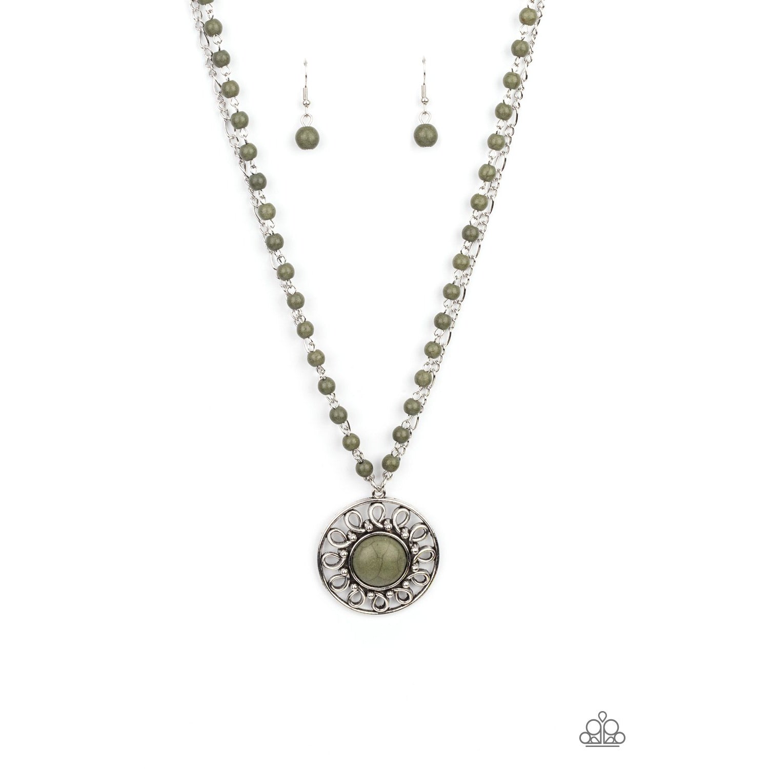 Sahara Suburb - Green Necklace - Paparazzi Accessories - GlaMarous Titi Jewels