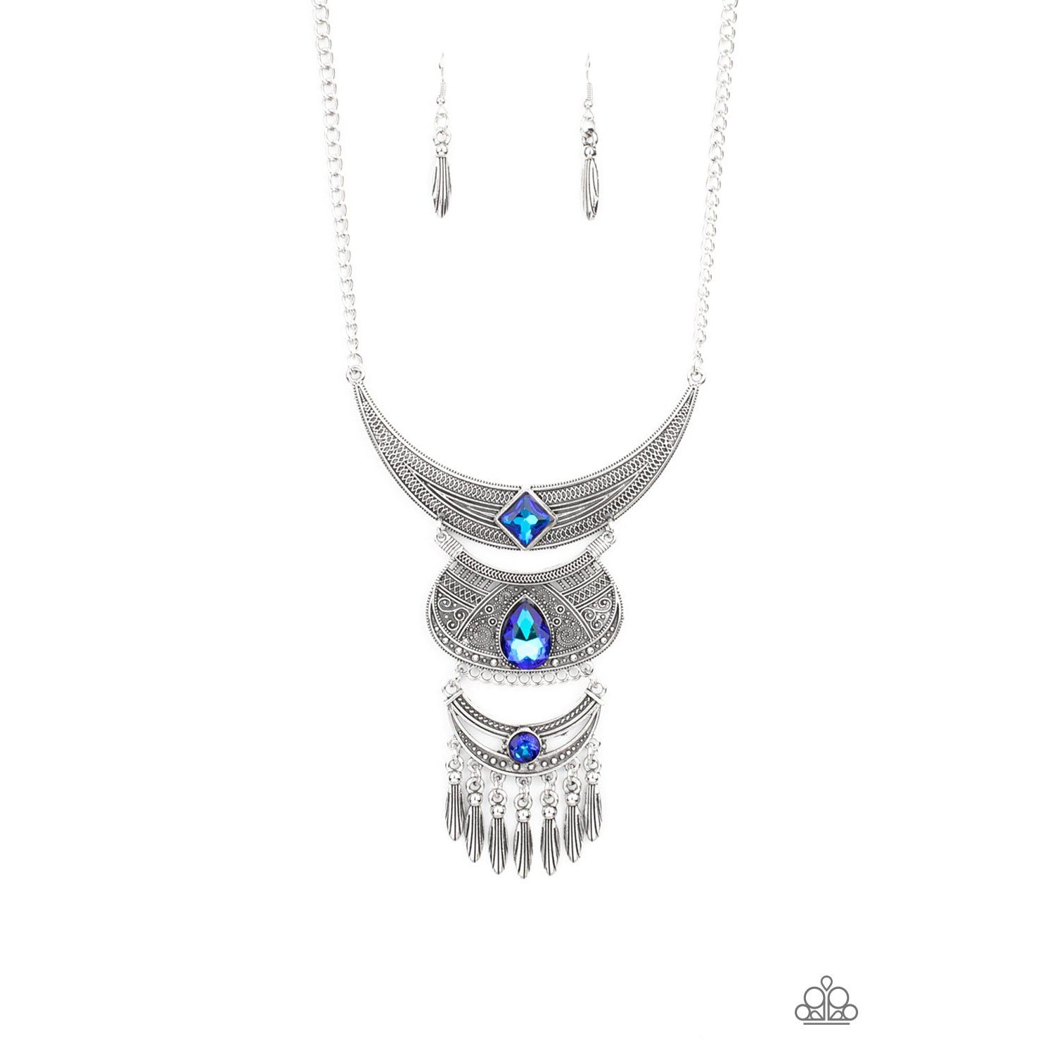 Lunar Enchantment - Blue Necklace - Paparazzi Accessories - GlaMarous Titi Jewels