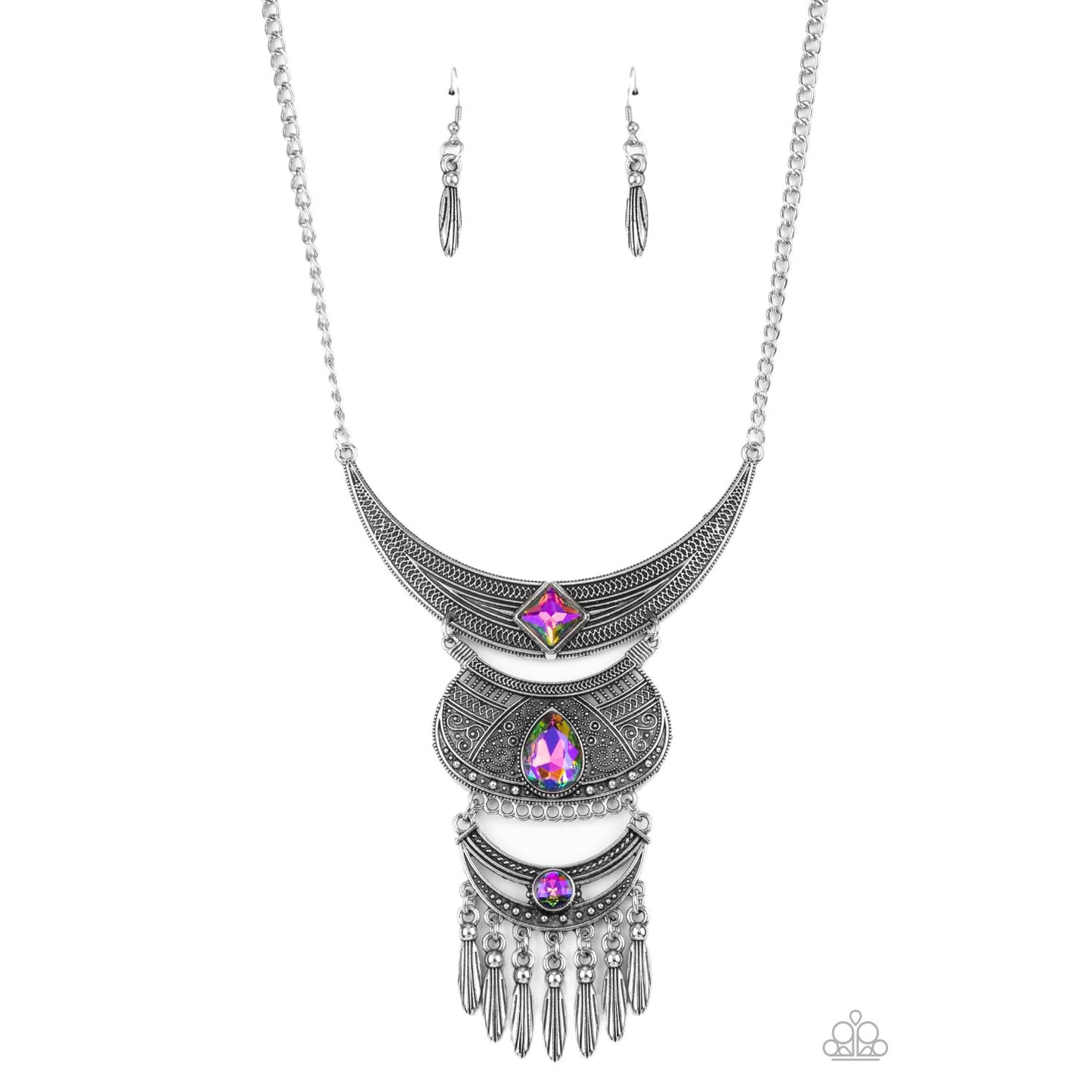 Lunar Enchantment - Multi Iridescent Necklace - Paparazzi Accessories - GlaMarous Titi Jewels