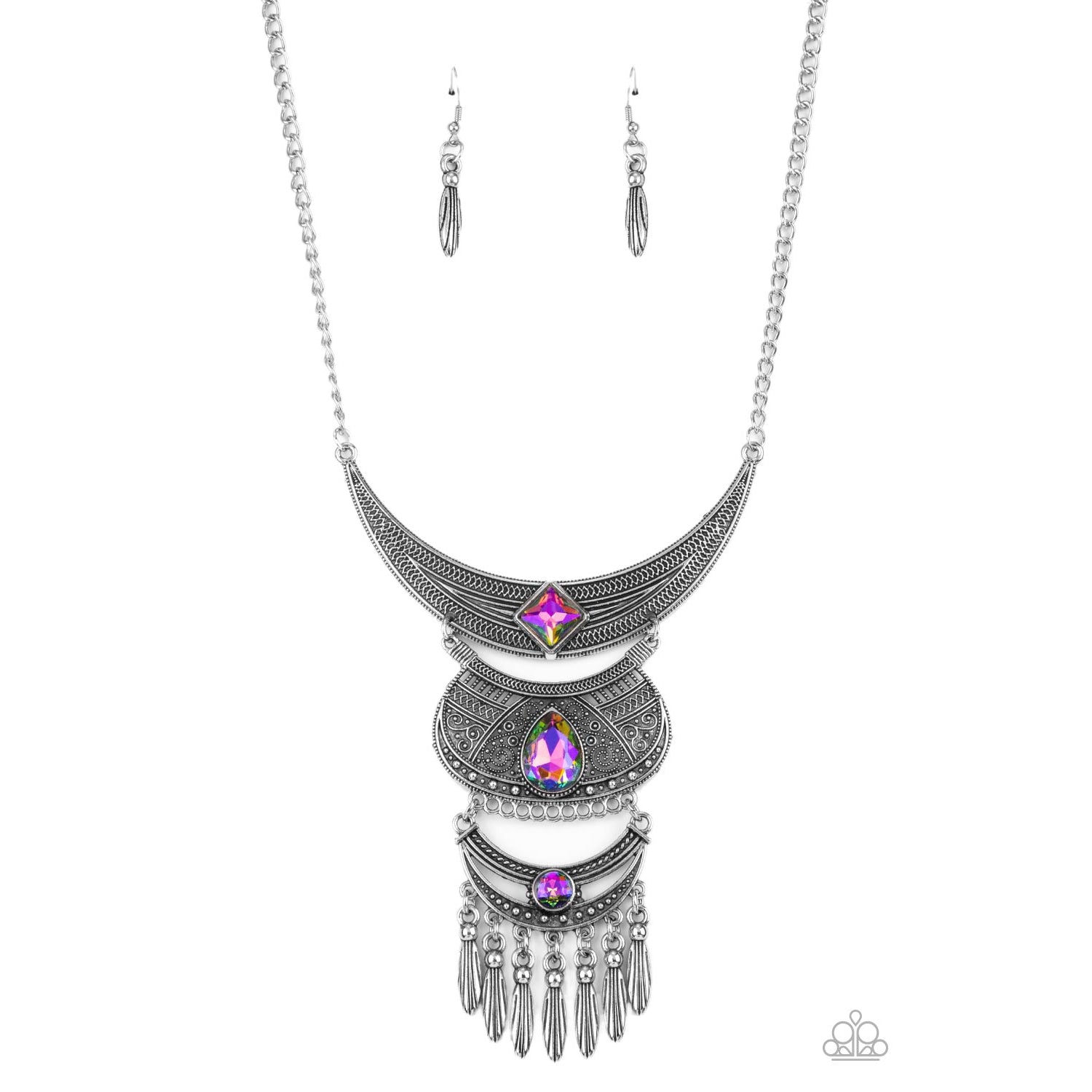 Lunar Enchantment - Multi Iridescent Necklace - Paparazzi Accessories - GlaMarous Titi Jewels