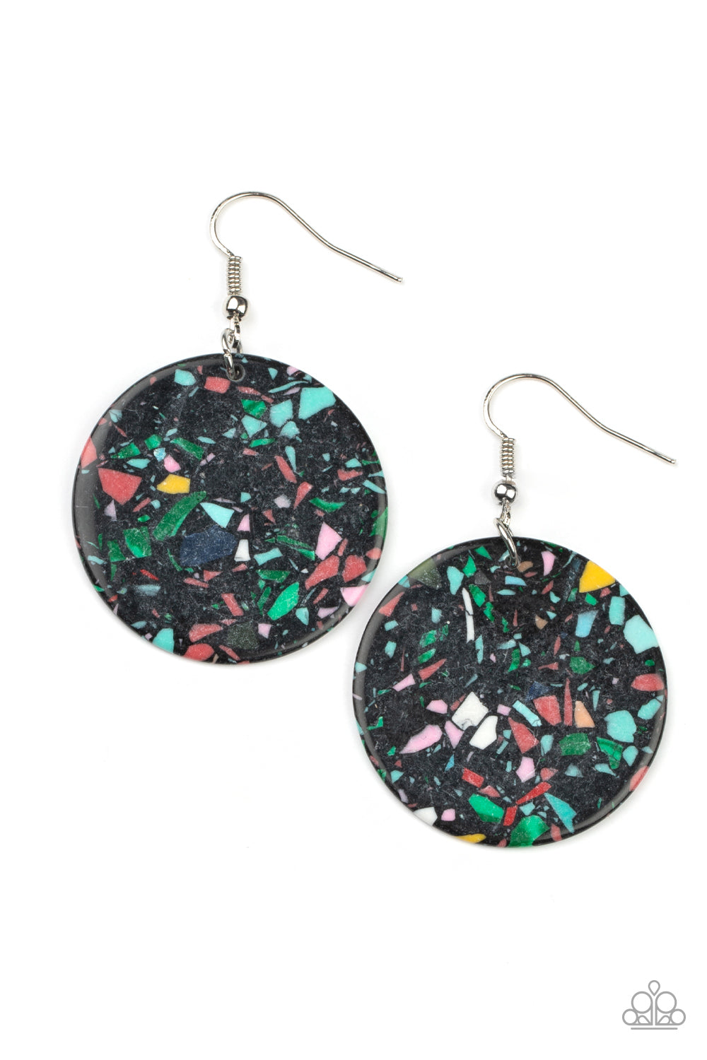 Tenaciously Terrazzo ♥ Black Earrings ♥ Paparazzi Accessories - GlaMarous Titi Jewels