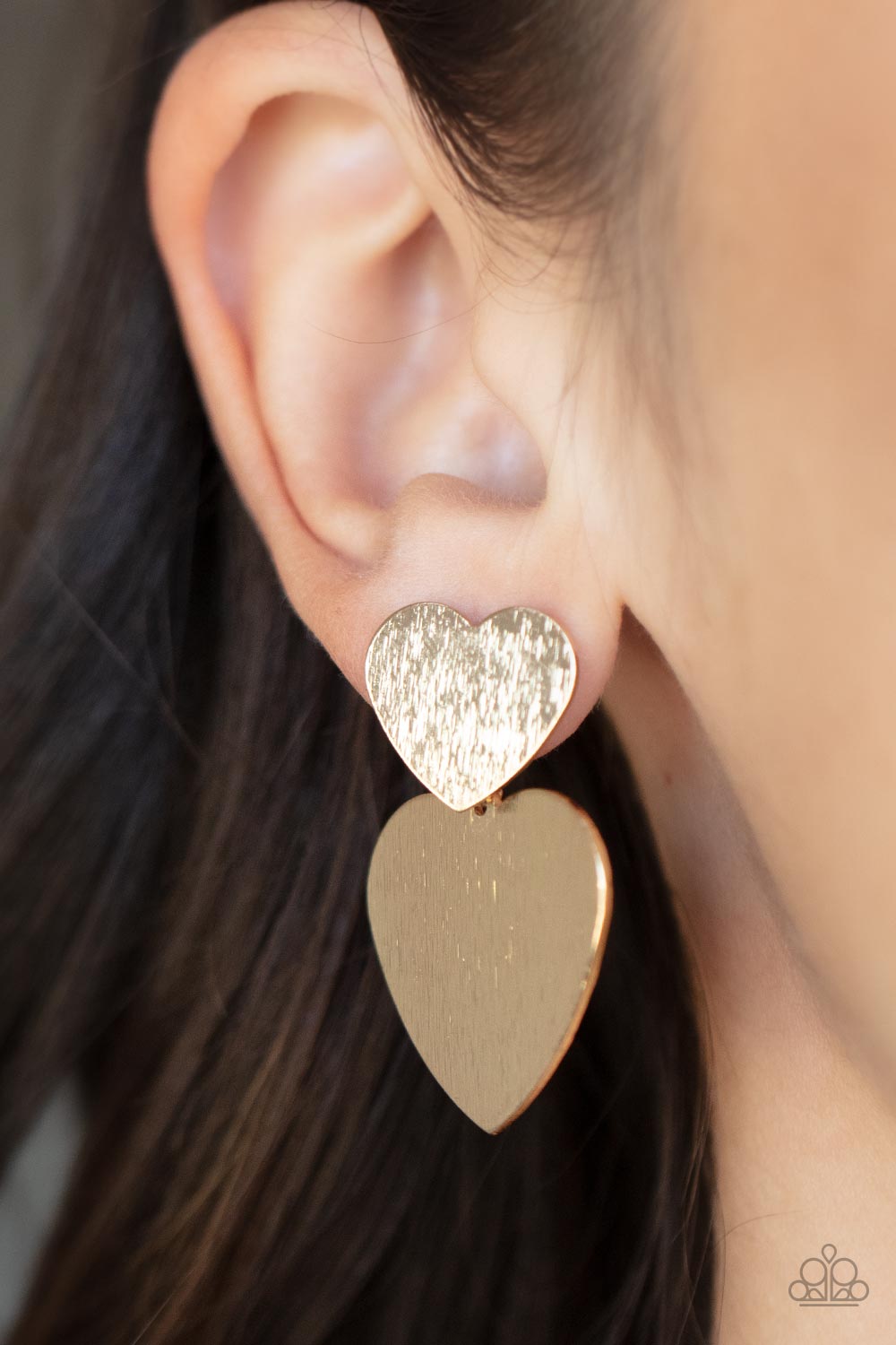 Heart-Racing Refinement - Gold Earrings - Paparazzi Accessories - GlaMarous Titi Jewels