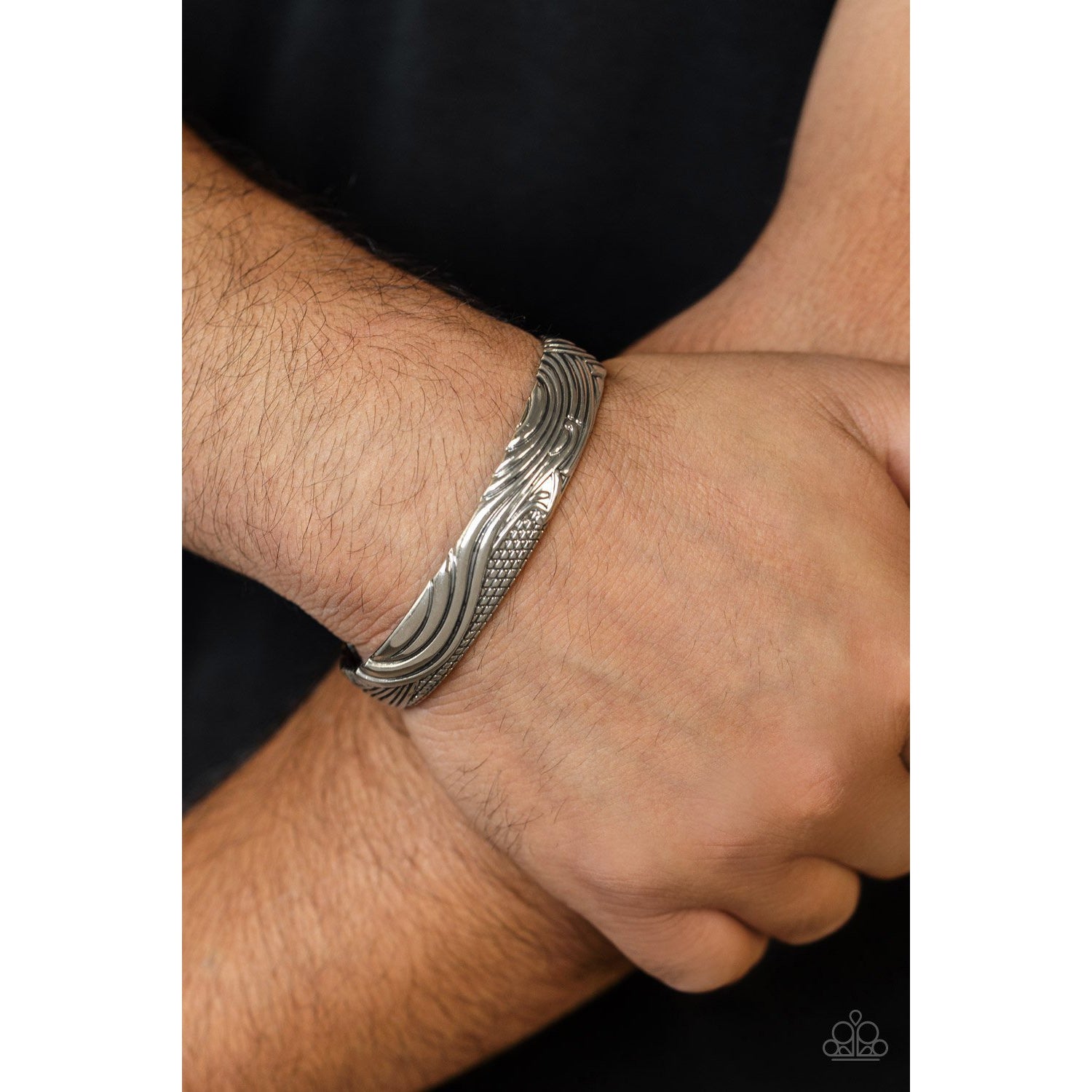 Tidal Trek - Silver Men's Bracelet - Paparazzi Accessories - GlaMarous Titi Jewels