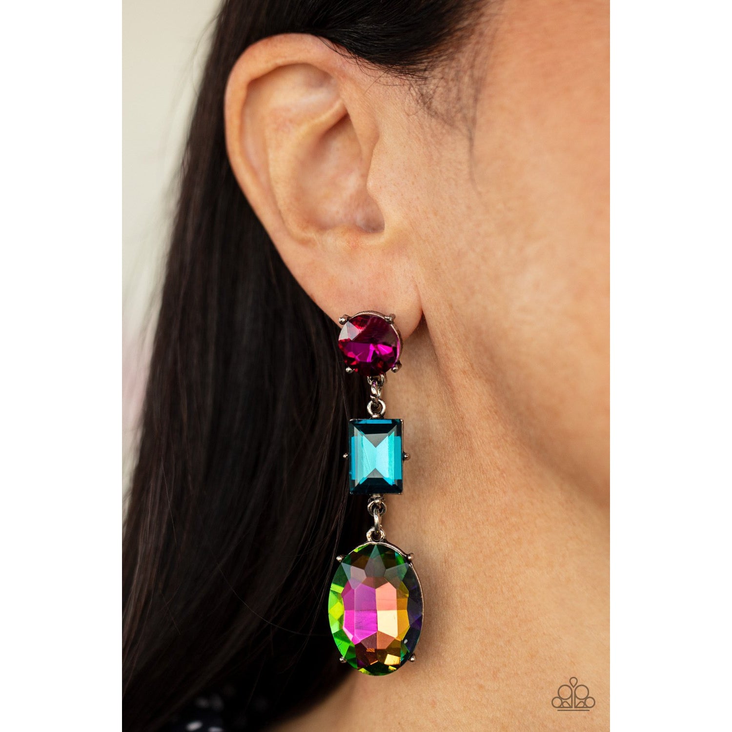 Extra Envious - Multi Oil Spill Earrings - Paparazzi Accessories - GlaMarous Titi Jewels