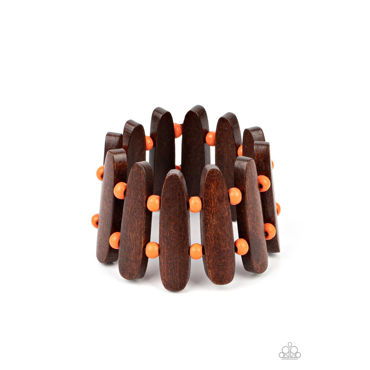 Coronado Cabana - Orange Wooden Bracelet - Paparazzi Accessories - GlaMarous Titi Jewels