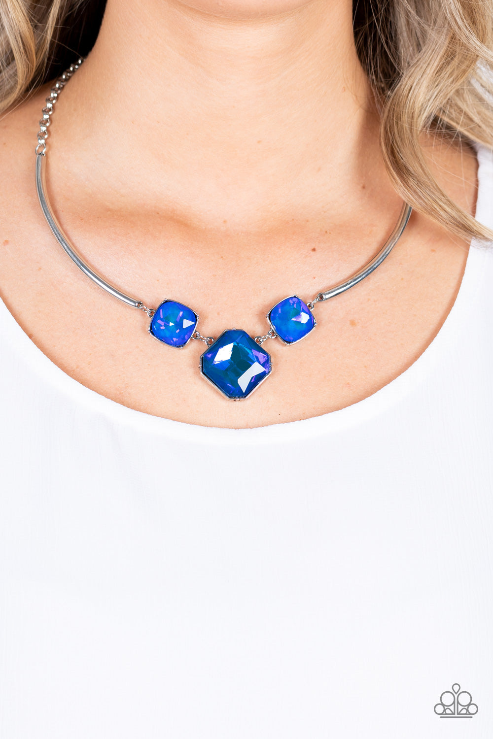 Divine Iridescence - October 2021 LOTP Blue Necklace - Paparazzi Accessories - GlaMarous Titi Jewels