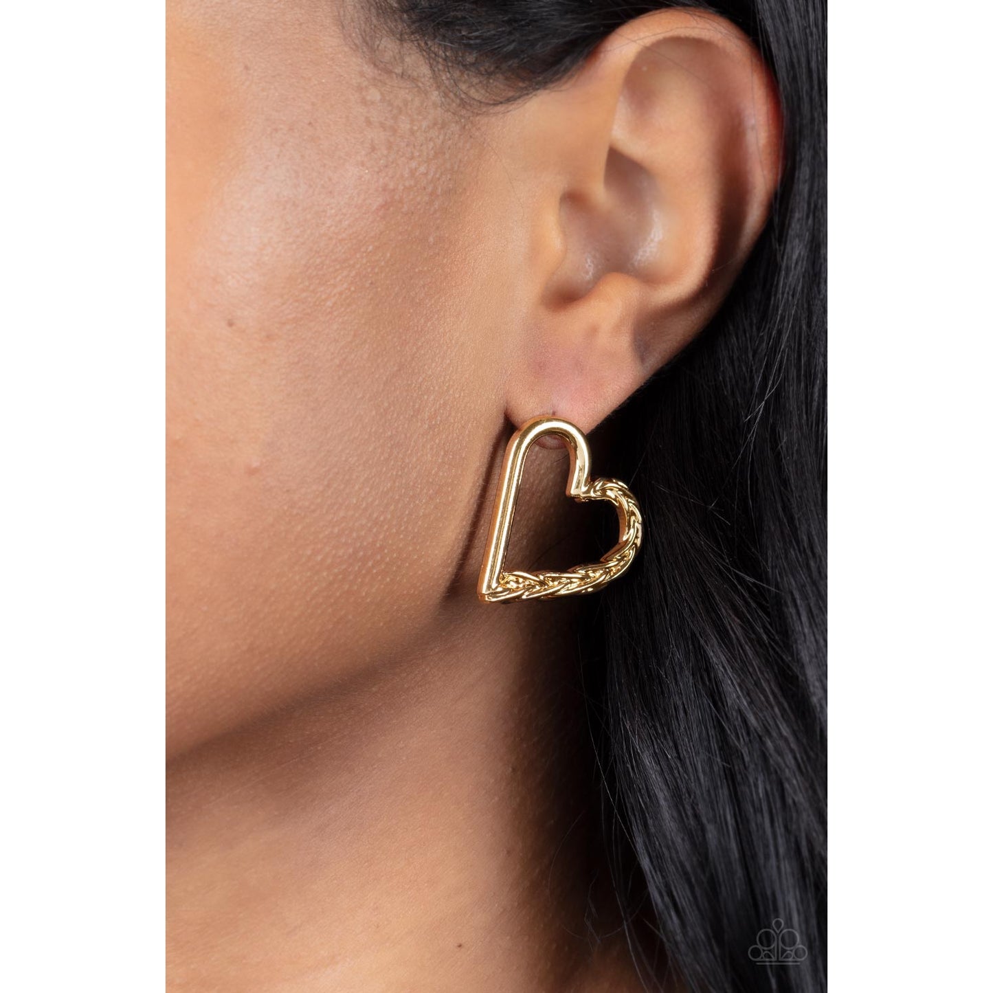 Cupid, Who? - Gold Heart Earrings - Paparazzi Accessories - GlaMarous Titi Jewels