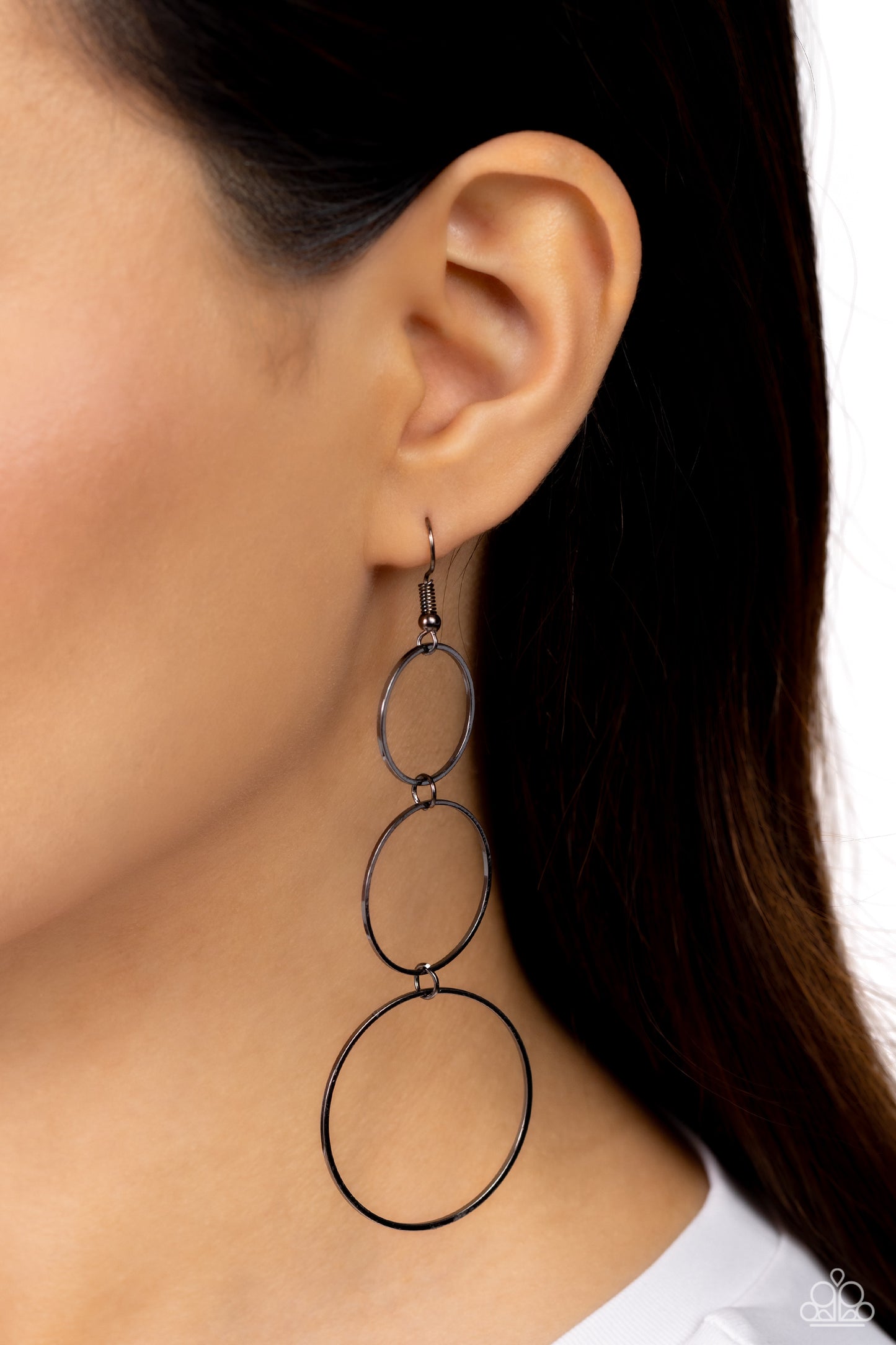 Urban Ozone - Black Earrings ♦ Paparazzi Accessories