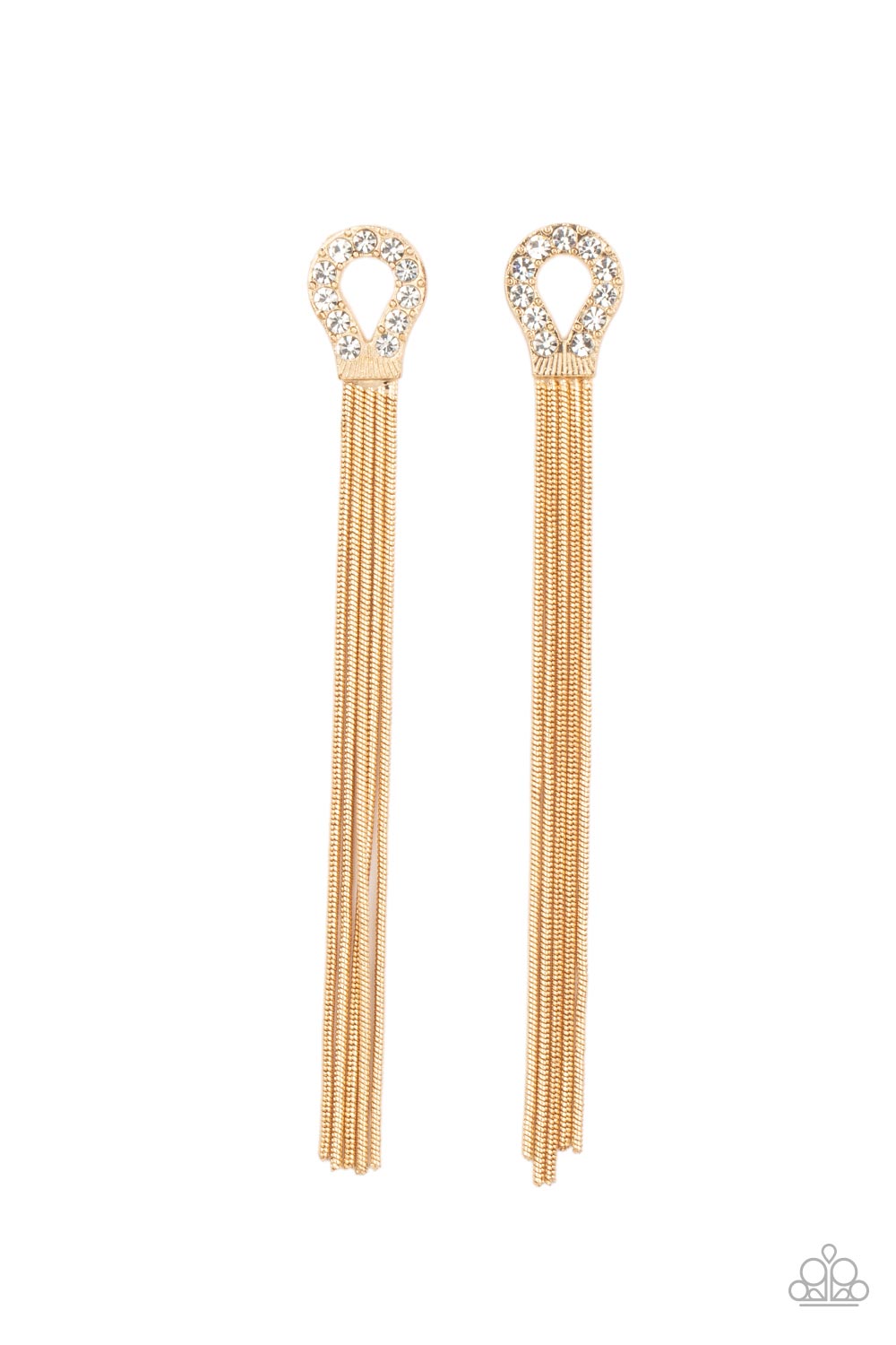 Dallas Debutante ♥ Gold Rhinestone Earrings ♥ Paparazzi Accessories - GlaMarous Titi Jewels