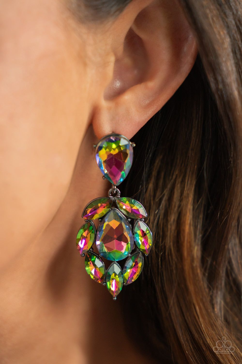 Galactic Go-Getter - Multi Oil Spill Post Earrings - Paparazzi Accessories - GlaMarous Titi Jewels