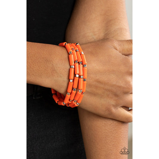 Radiantly Retro - Orange Bracelet - Paparazzi Accessories - GlaMarous Titi Jewels