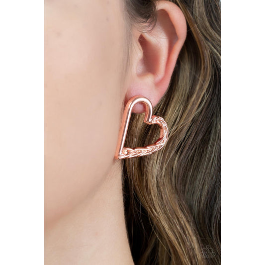 Cupid, Who? - Copper Earrings - Paparazzi Accessories - GlaMarous Titi Jewels