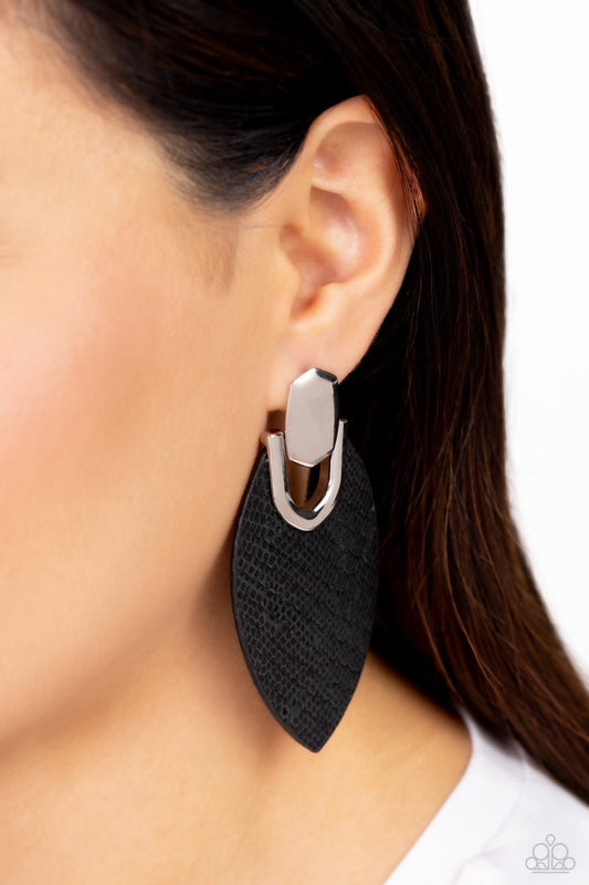 Wildly Workable - Black Earrings ♦ Paparazzi Accessories