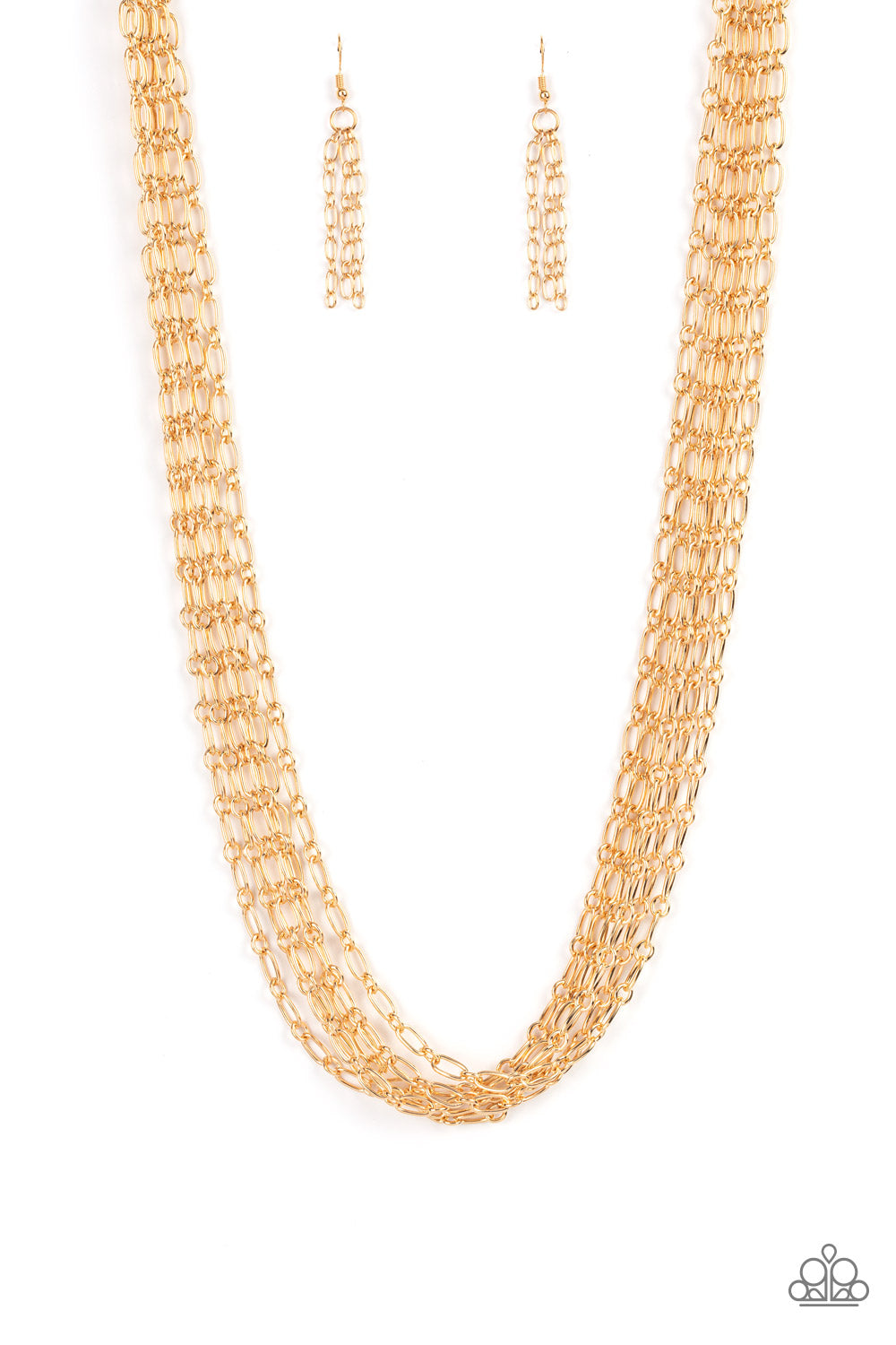 Dynamite Dynamo ♥ Gold Necklace ♥ Paparazzi Accessories - GlaMarous Titi Jewels