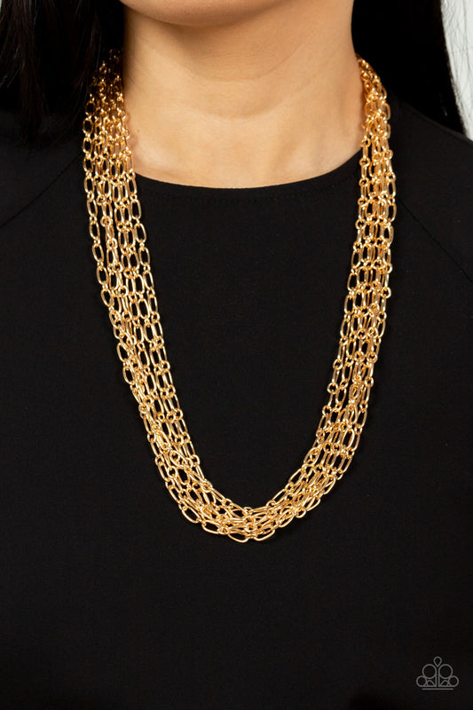 Dynamite Dynamo ♥ Gold Necklace ♥ Paparazzi Accessories - GlaMarous Titi Jewels