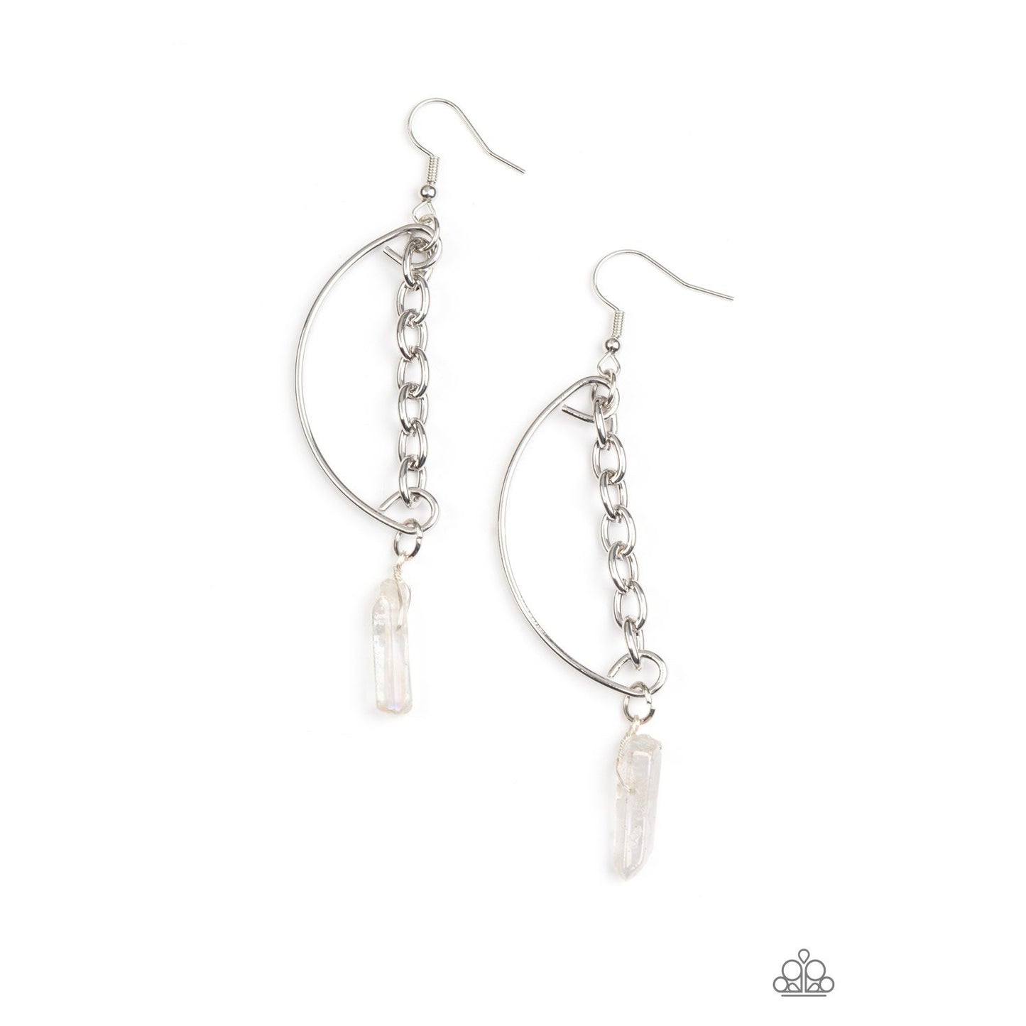 Yin to My Yang - White Earrings - Paparazzi Accessories - GlaMarous Titi Jewels