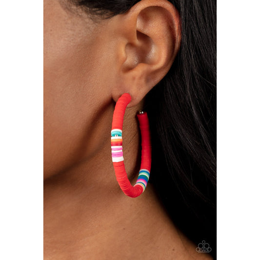 Colorfully Contagious - Red Earrings - Paparazzi Accessories - GlaMarous Titi Jewels