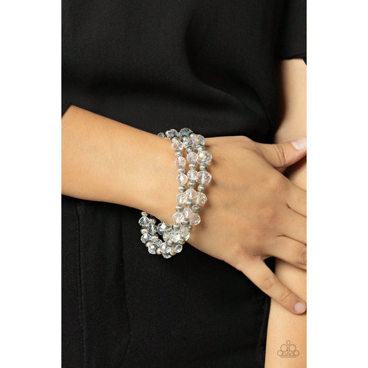 Eiffel Tower Tryst - White Bracelet - Paparazzi Accessories - GlaMarous Titi Jewels