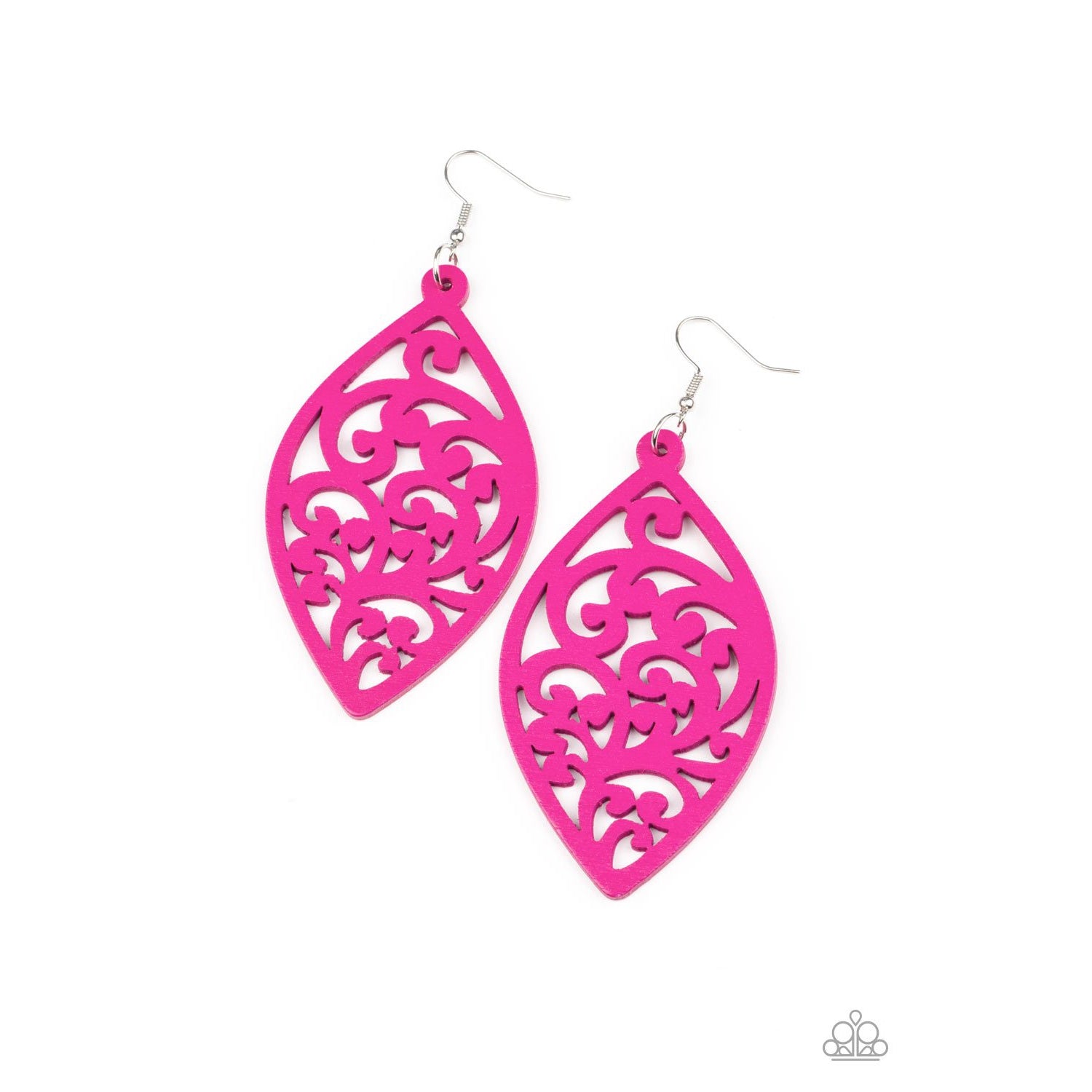 Coral Garden - Pink Wooden Earrings - Paparazzi Accessories - GlaMarous Titi Jewels