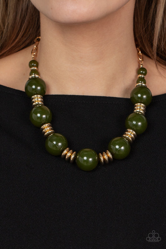 Paparazzi Race to the POP ♥ Green Necklace ♥