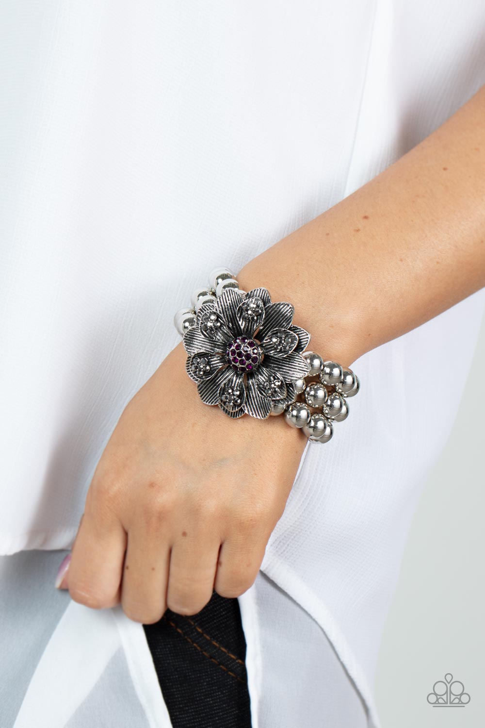 Botanical Bravado - Purple Bracelet - Paparazzi Accessories - GlaMarous Titi Jewels