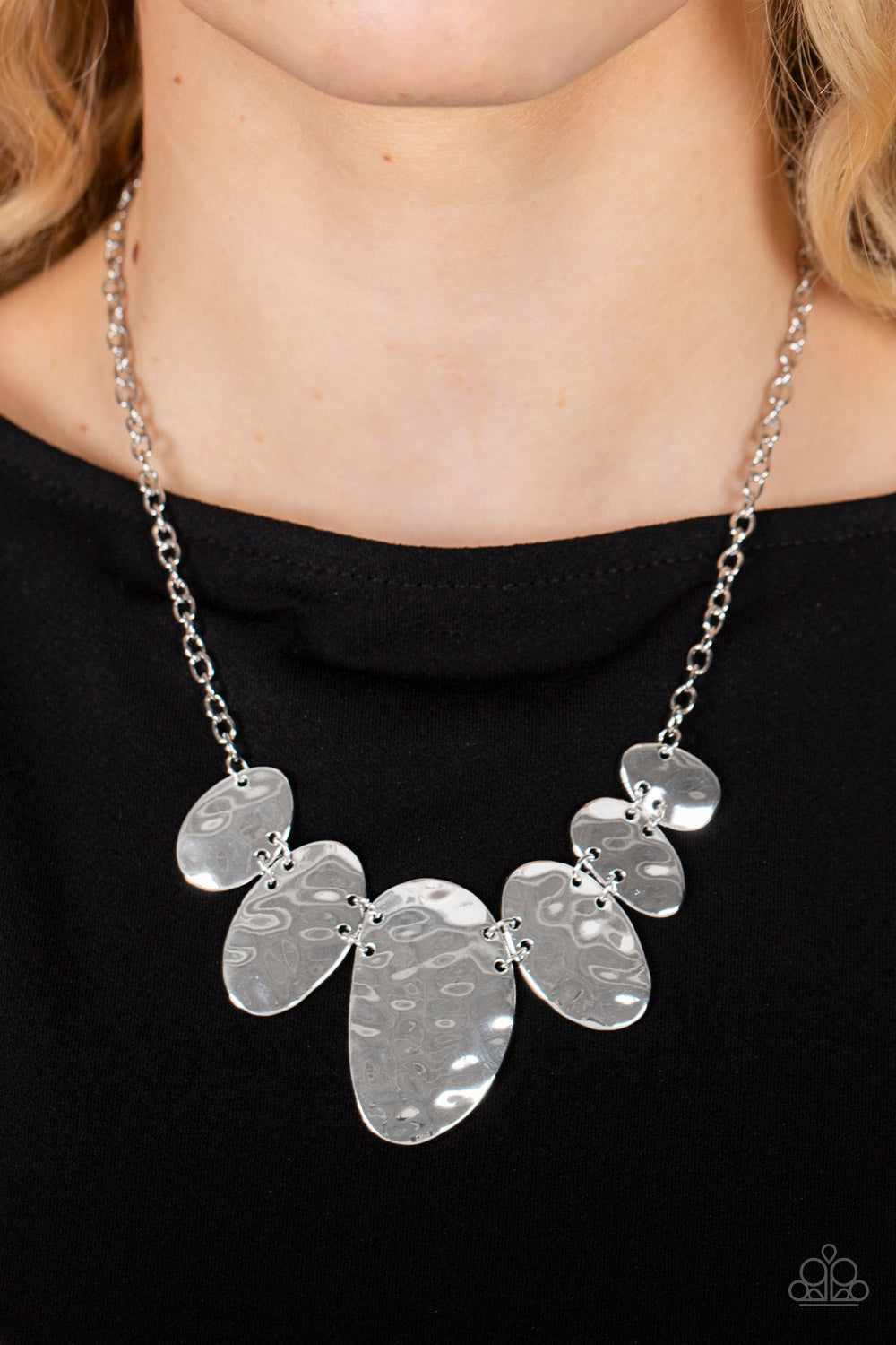 Cave Crawl - Silver Necklace ♥ Paparazzi Accessories