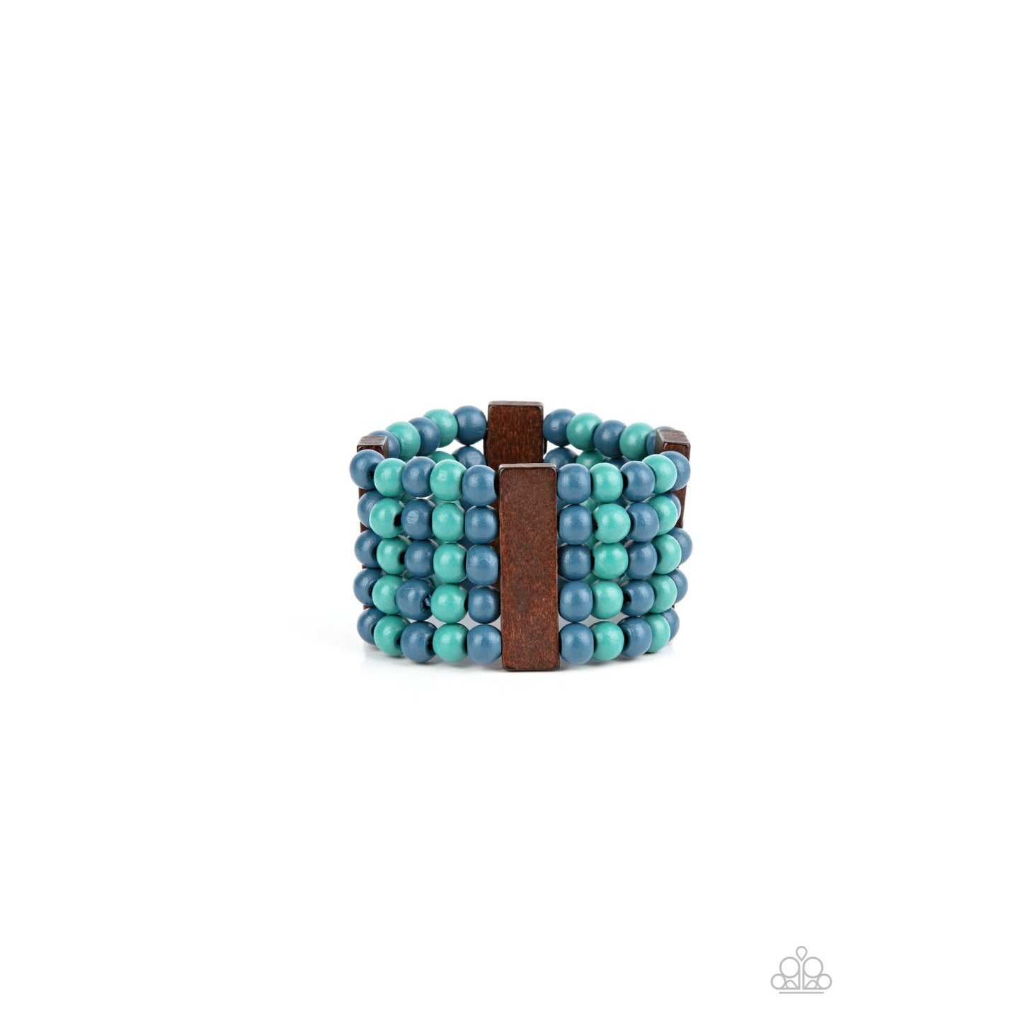 Island Soul - Blue Wooden Bracelet - Paparazzi Accessories - GlaMarous Titi Jewels