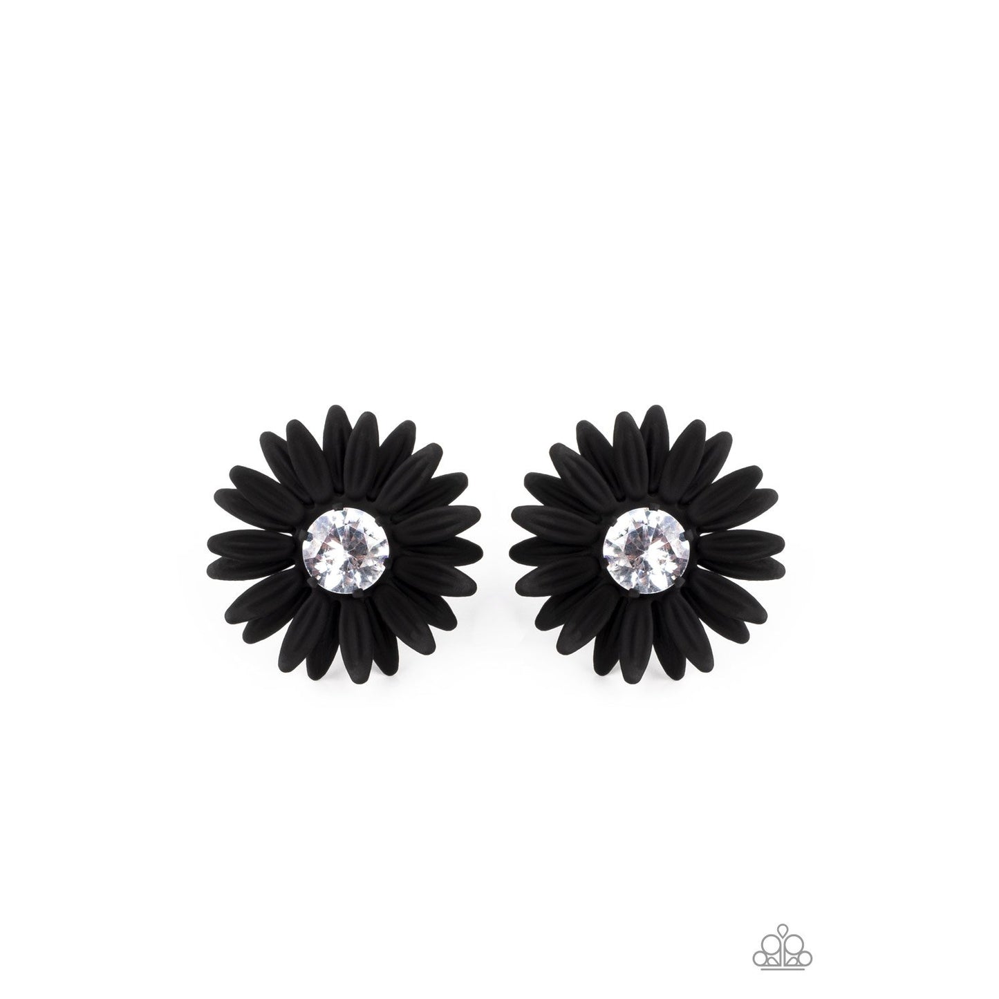 Sunshiny DAIS-y - Black Earrings - Paparazzi Accessories - GlaMarous Titi Jewels