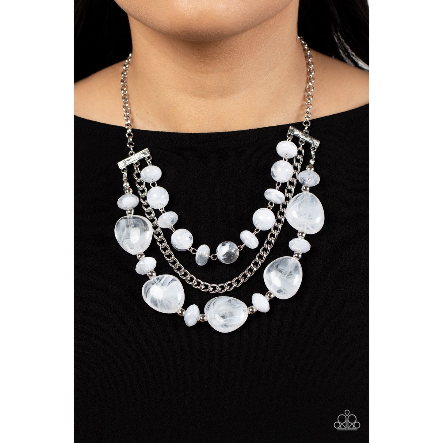 Oceanside Service - White Necklace - Paparazzi Accessories - GlaMarous Titi Jewels