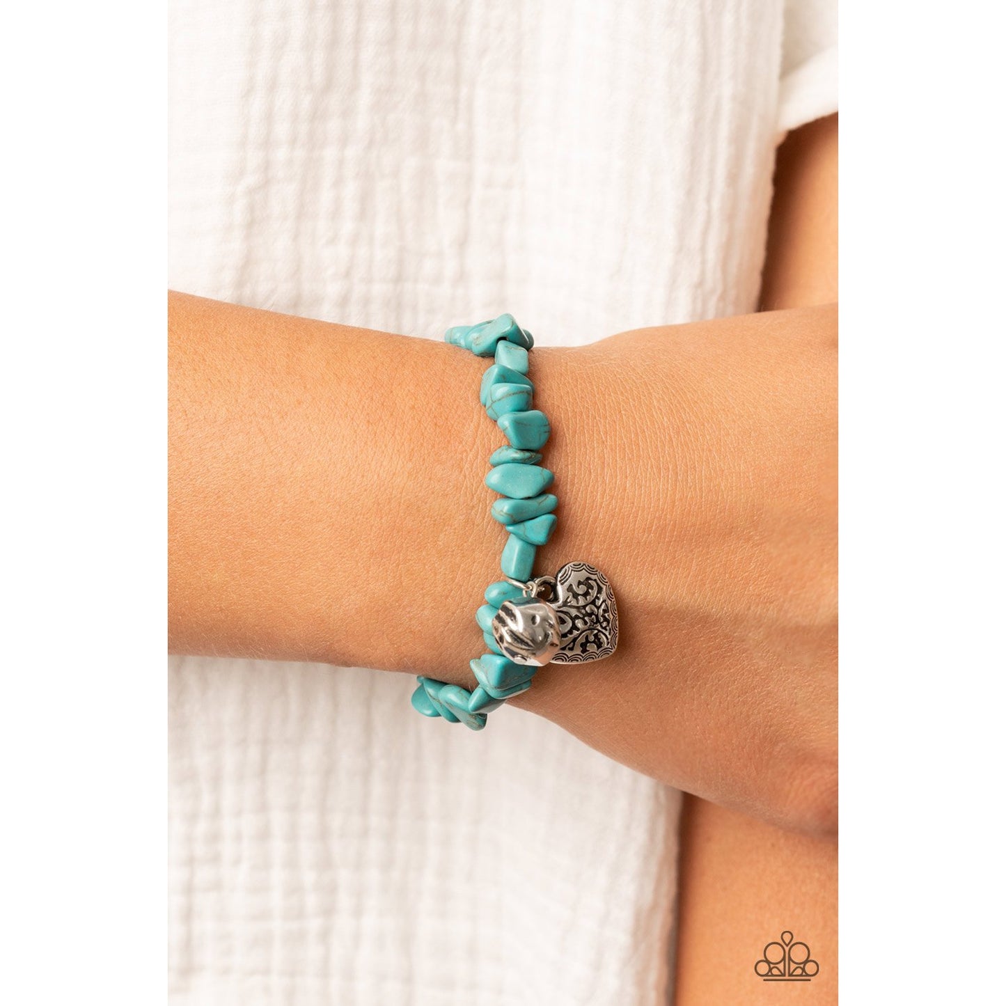Love You to Pieces - Blue Charm Bracelet - Paparazzi Accessories - GlaMarous Titi Jewels