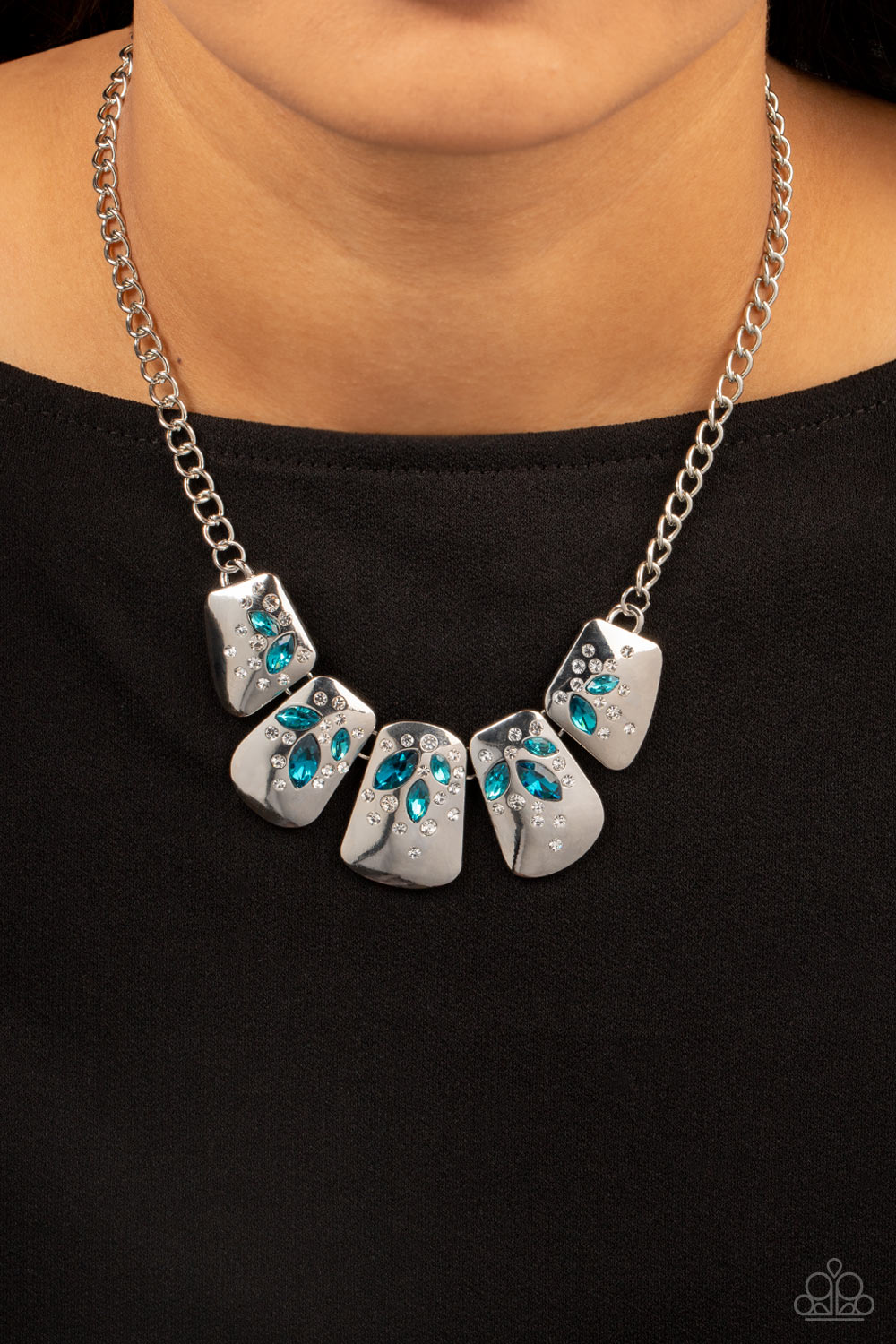 Jubilee Jingle ♥ Blue Rhinestone Necklace ♥ Paparazzi Accessories - GlaMarous Titi Jewels