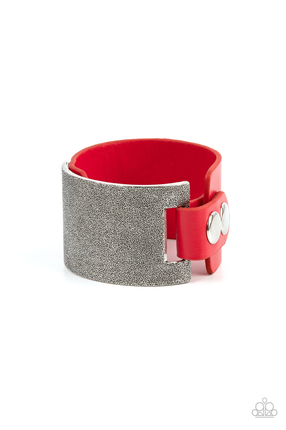 Studded Synchronism ♥ Red Leather Bracelet ♥ Paparazzi Accessories - GlaMarous Titi Jewels