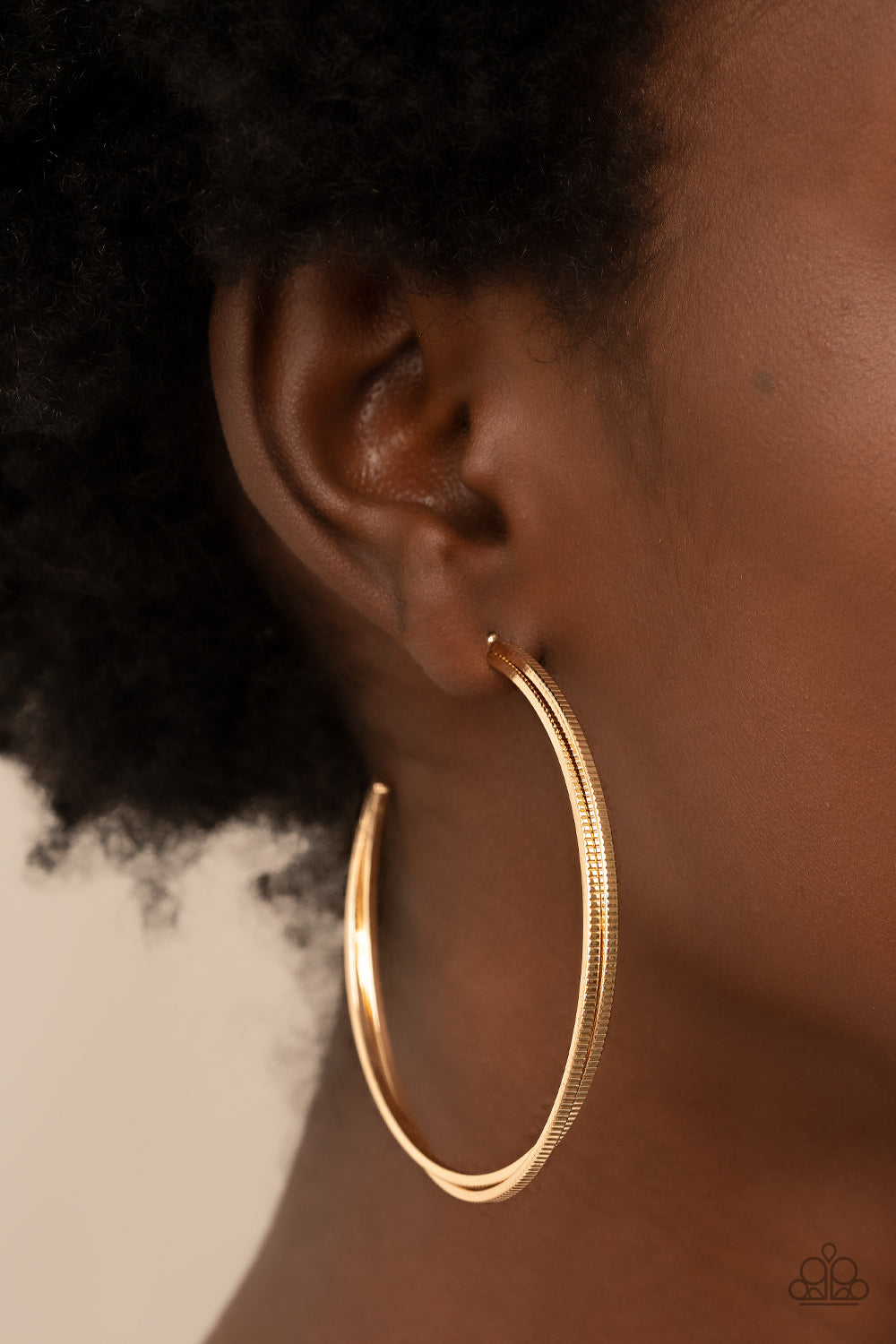 Monochromatic Curves ♥ Gold Hoop Earrings ♥ Paparazzi Accessories - GlaMarous Titi Jewels