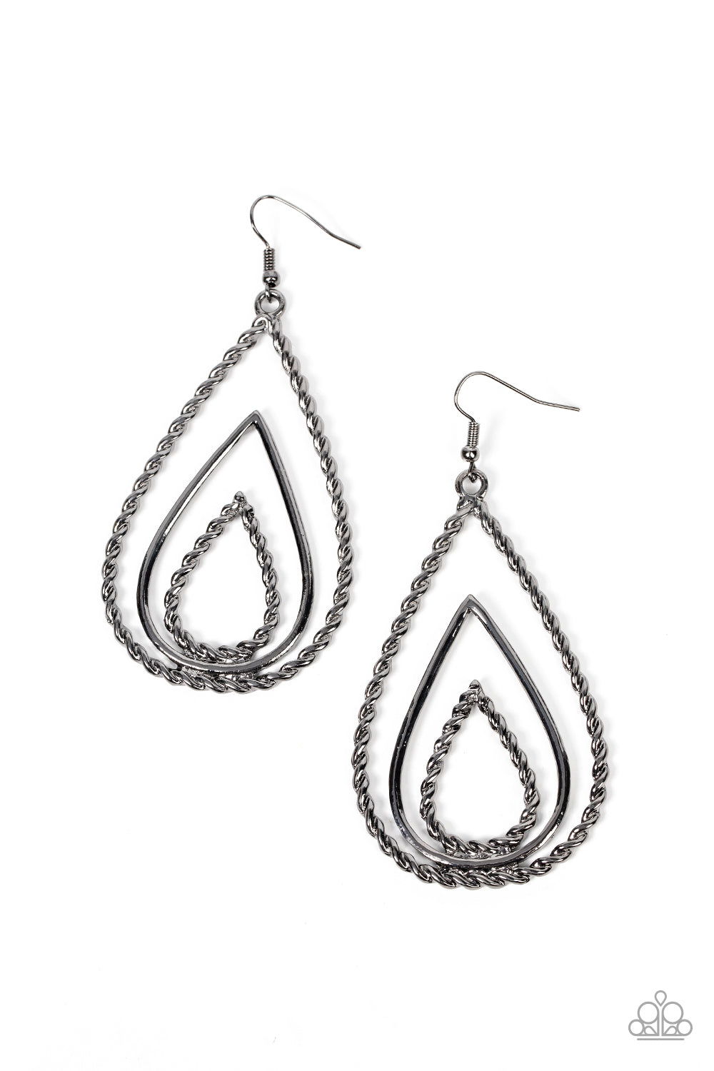 Tastefully Twisty ♥ Black Earrings ♥ Paparazzi Accessories - GlaMarous Titi Jewels