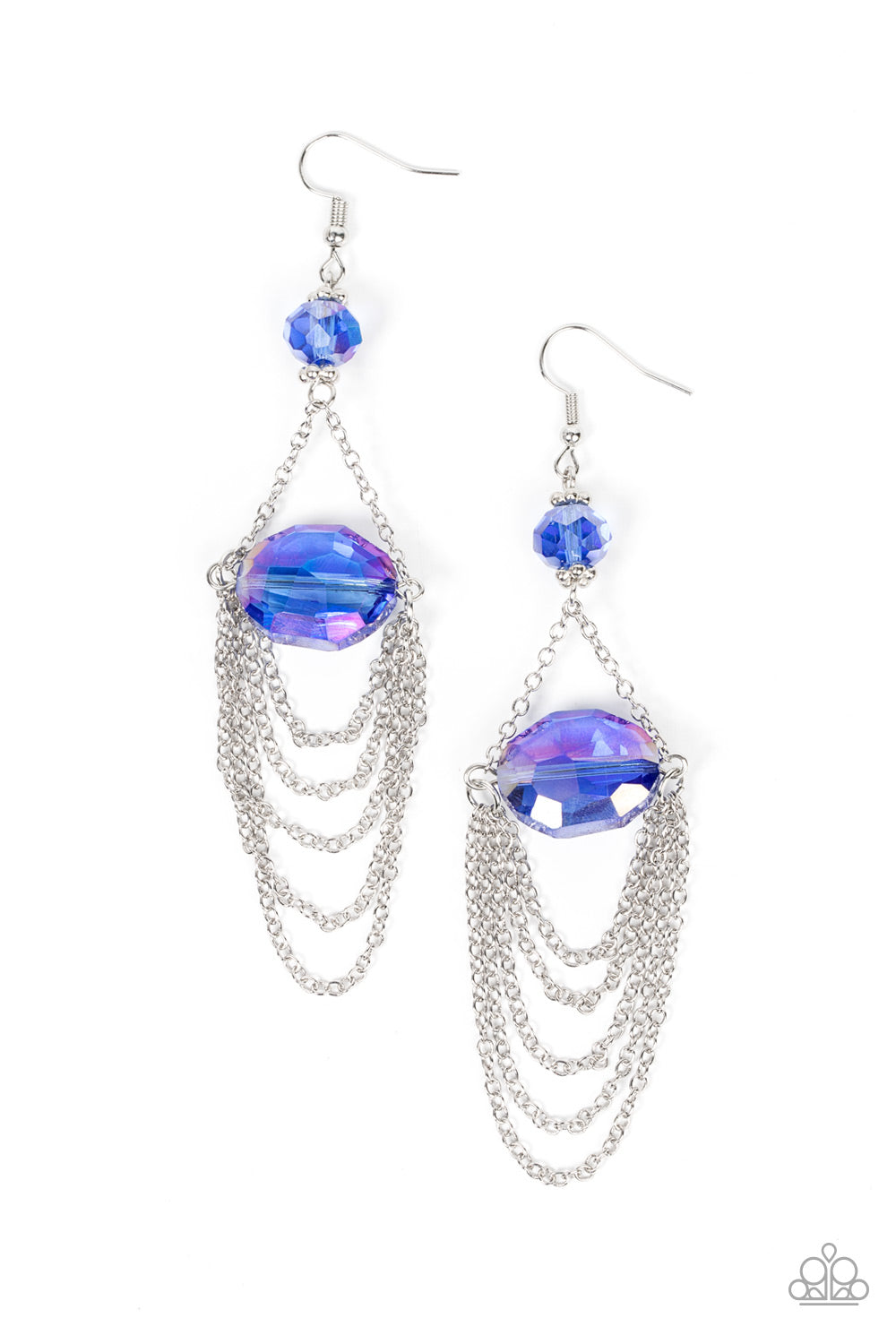 Ethereally Extravagant ♥ Blue Iridescent Earrings ♥ Paparazzi Accessories - GlaMarous Titi Jewels