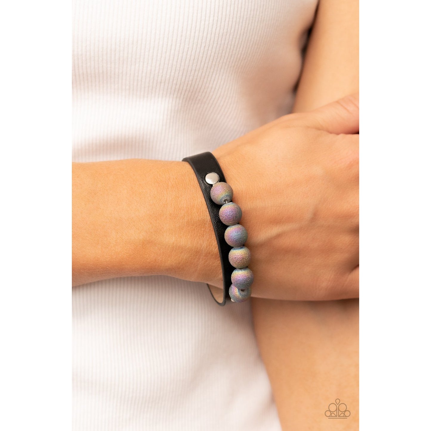 Saturn Safari - Black Multicolored Bead Bracelet - Paparazzi Accessories - GlaMarous Titi Jewels