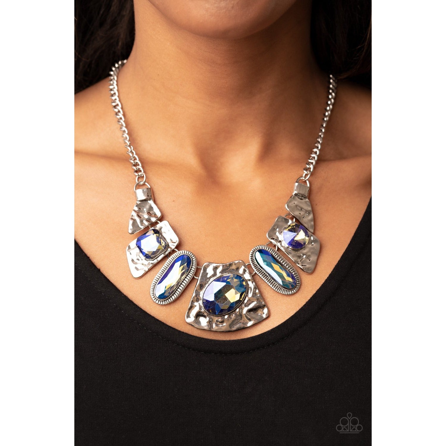 Futuristic Fashionista - Multi UV Iridescent Necklace - Paparazzi Accessories - GlaMarous Titi Jewels