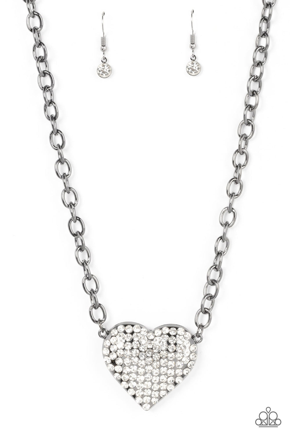 Heartbreakingly Blingy - Black Rhinestone Necklace - Paparazzi Accessories - GlaMarous Titi Jewels