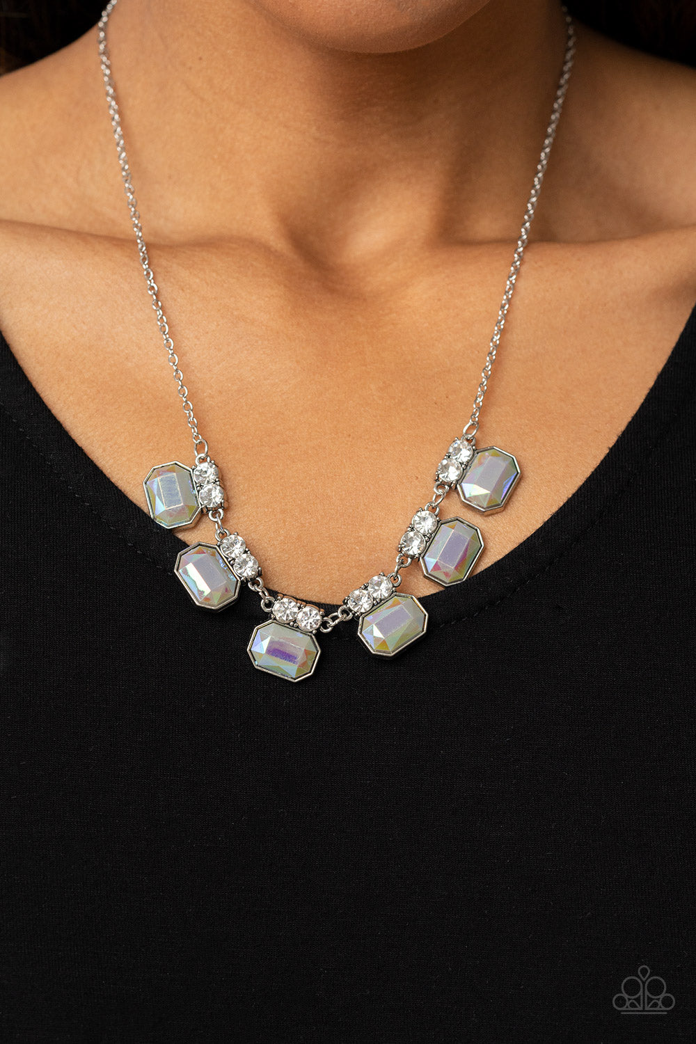 Interstellar Inspiration ♥ Silver UV Iridescent Necklace ♥ Paparazzi Accessories - GlaMarous Titi Jewels