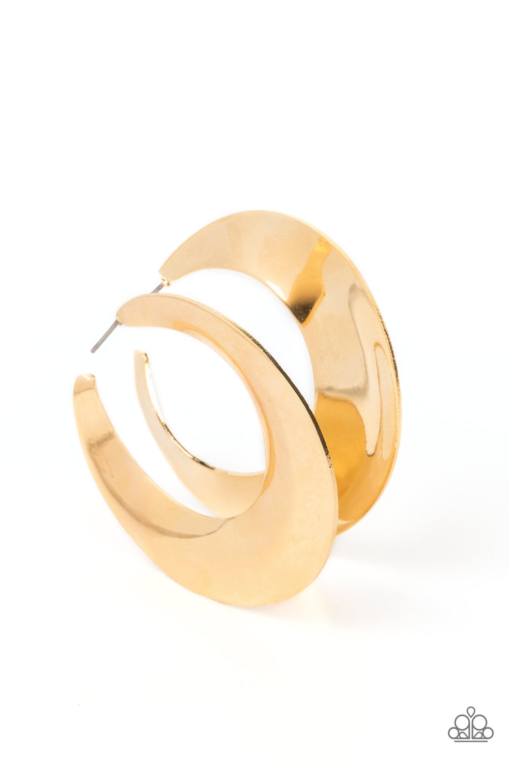 Power Curves - Gold Hoop Earrings- Paparazzi Accessories - GlaMarous Titi Jewels