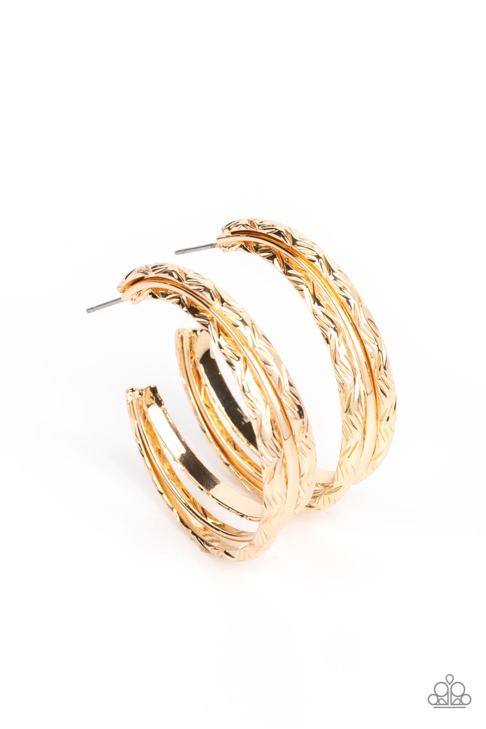 CONTOUR de Force - Gold Earrings ♥ Paparazzi Accessories