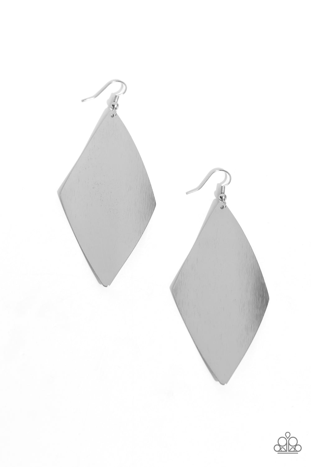 Paparazzi Retro Rally ♦ Silver Earrings