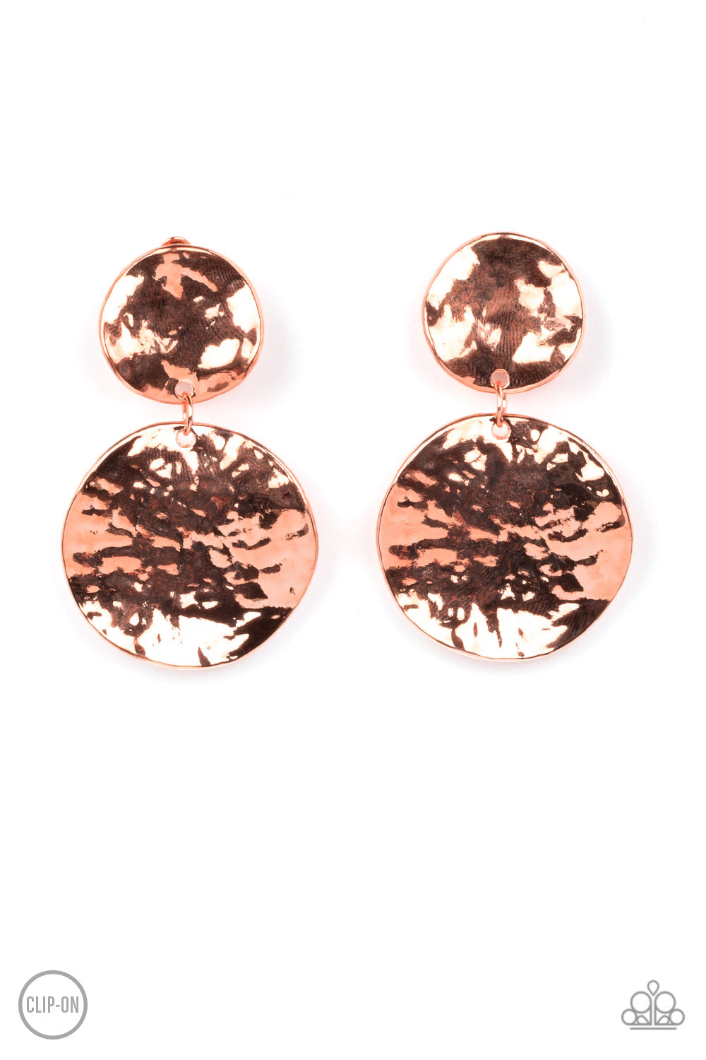 Rush Hour - Copper Clip-on Earrings ♥ Paparazzi Accessories