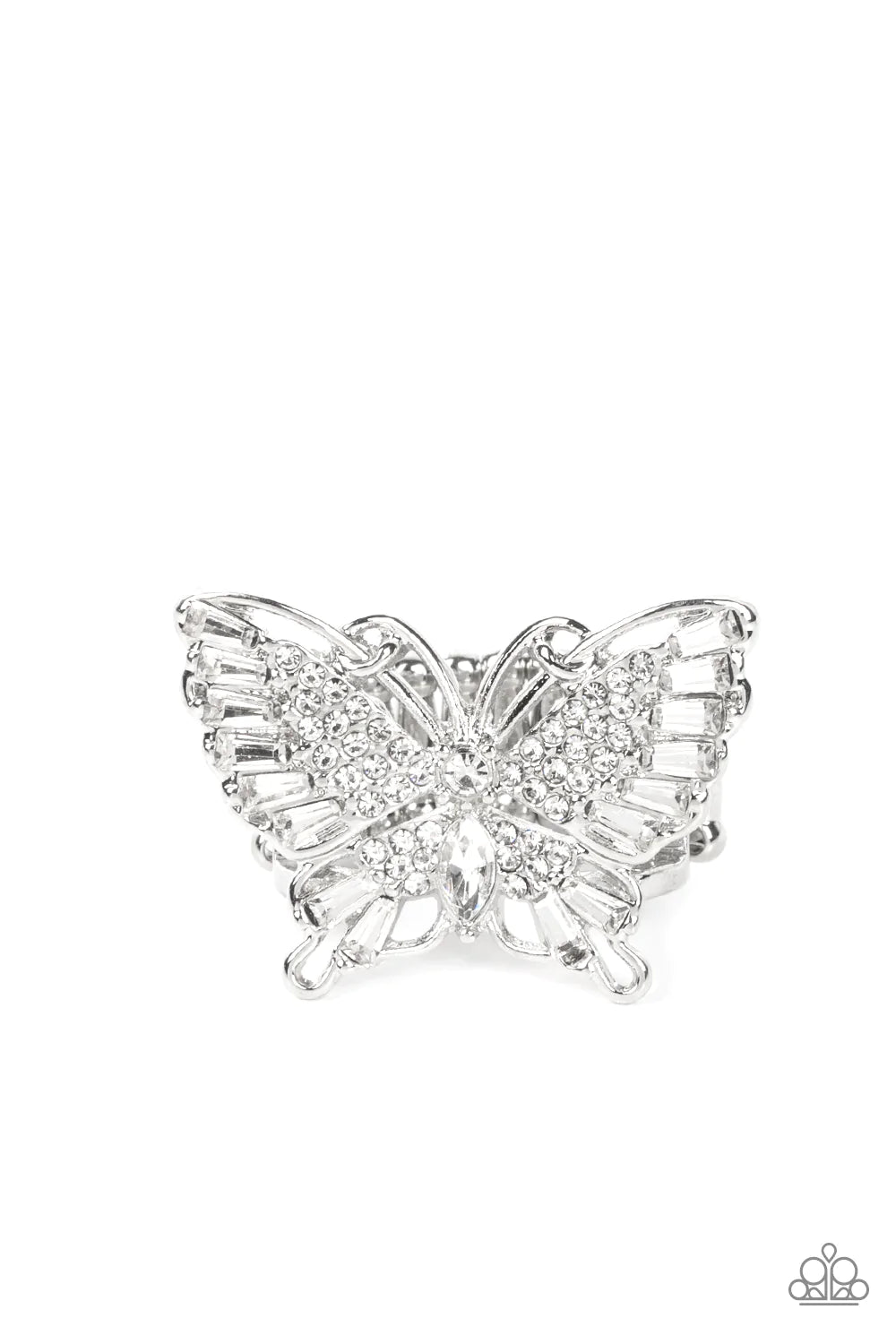 Fearless Flutter ♥ White Ring ♥ Paparazzi Accessories - GlaMarous Titi Jewels