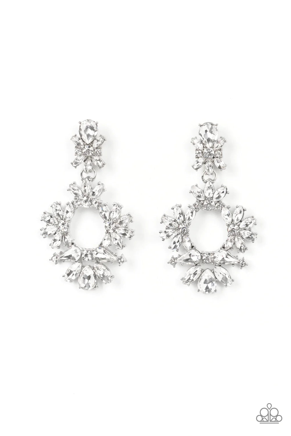 Leave them Speechless ♥ White Post Earrings ♥ Paparazzi Accessories - GlaMarous Titi Jewels