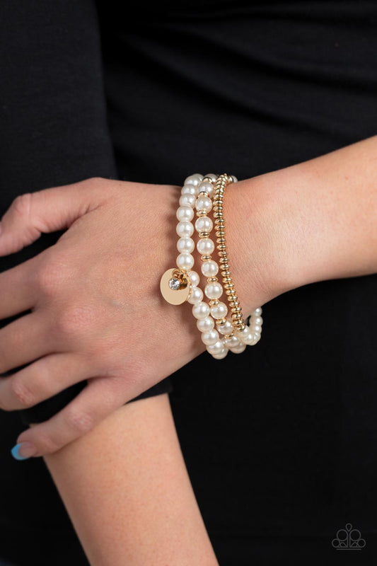 Pearly Professional ♥ Gold Bracelet ♥ Paparazzi Accessories - GlaMarous Titi Jewels