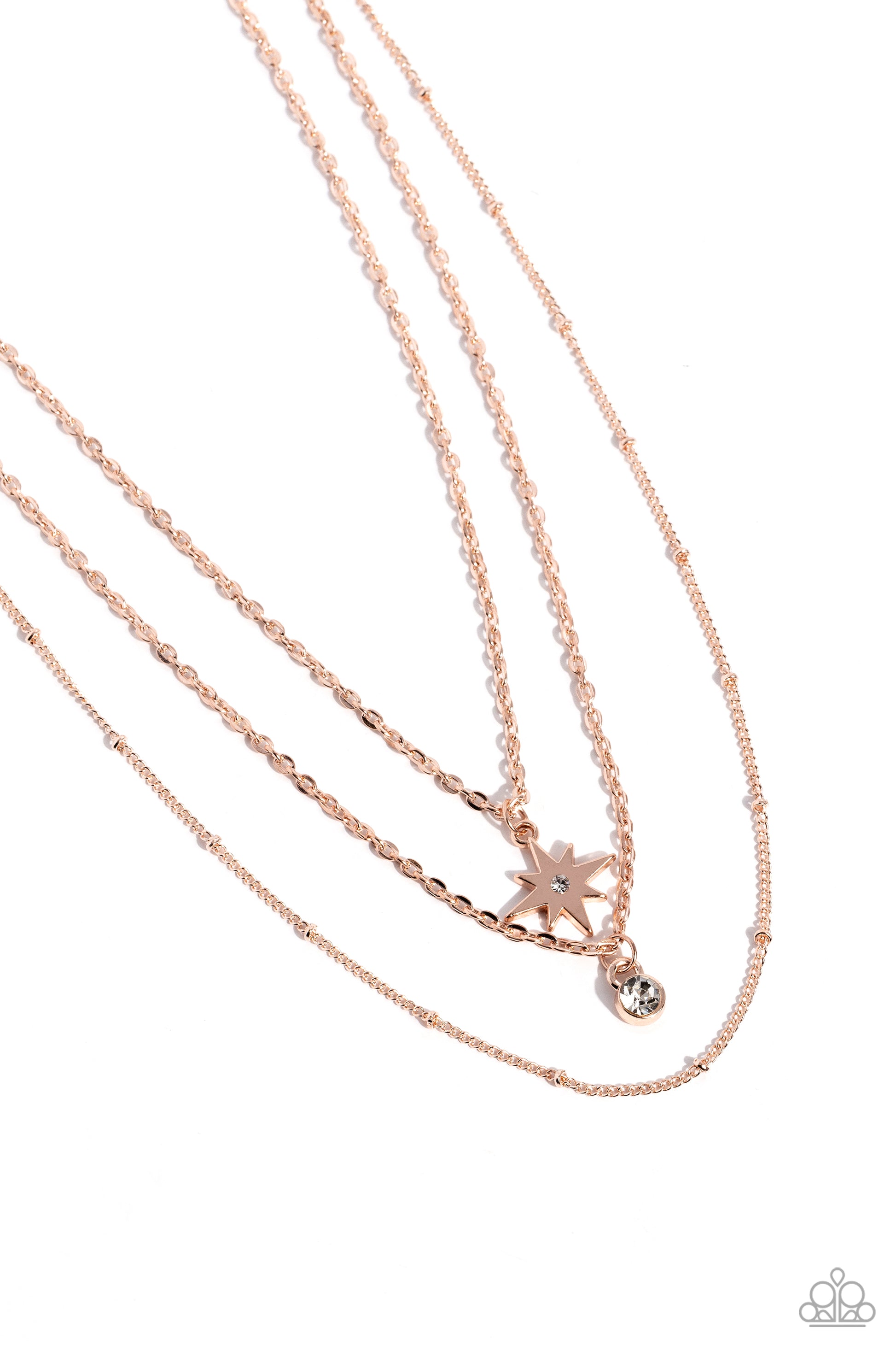 Paparazzi Trendy Twinkle - Rose Gold Necklace ♦