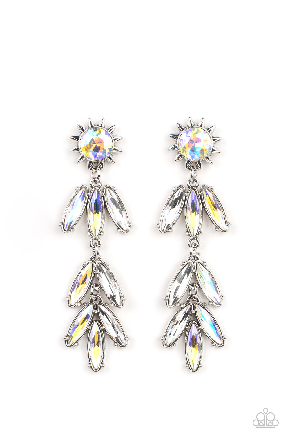 Space Age Sparkle ♥ Yellow Iridescent Earrings ♥ Paparazzi Accessories - GlaMarous Titi Jewels