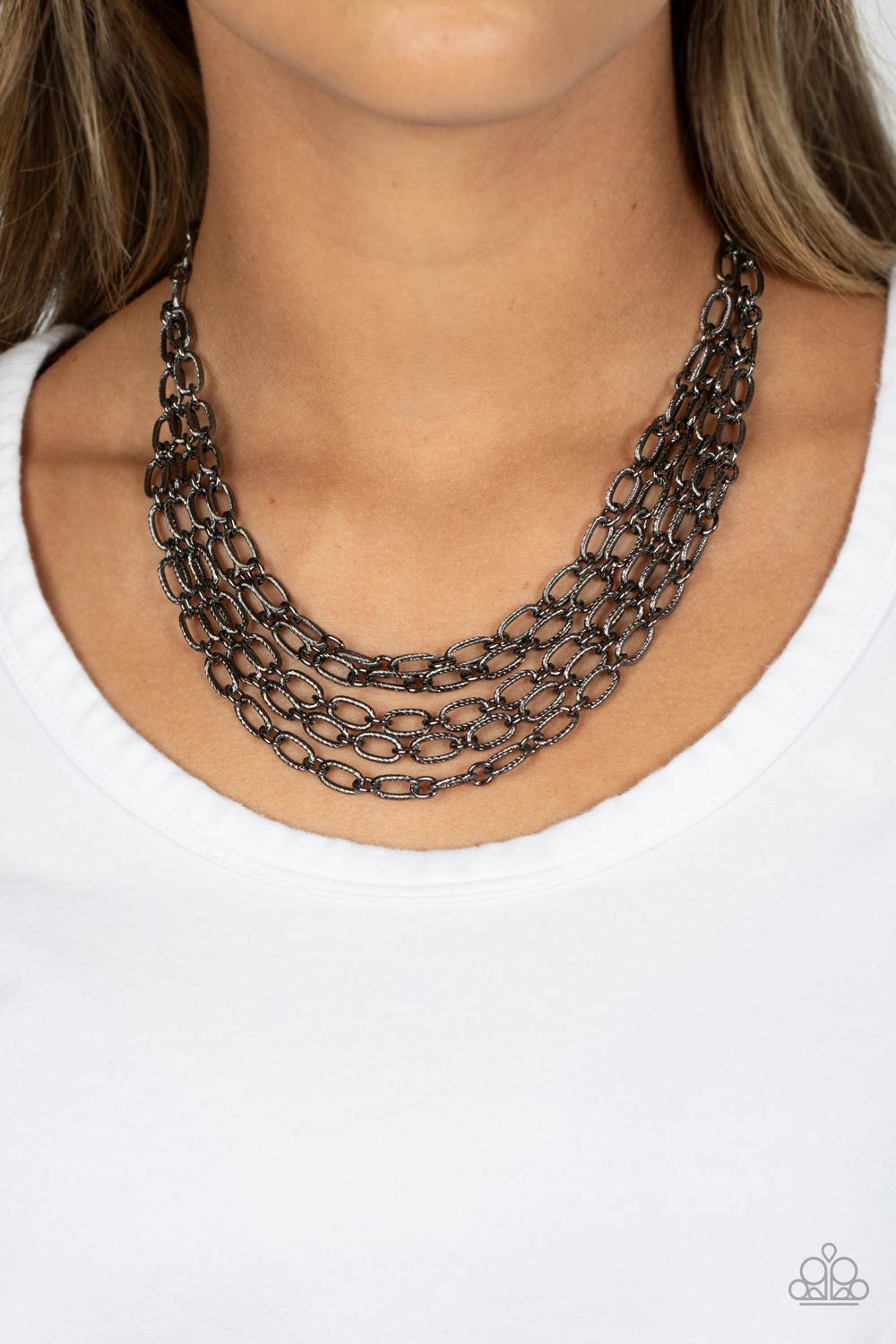 House of CHAIN - Black Necklace ♥ Paparazzi Accessories